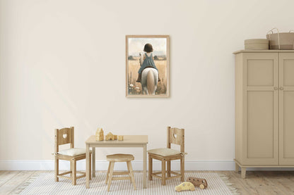Girl & Horse Painting, Equestrian Wall Art, Nursery Horse Decor - WildfieldPrints