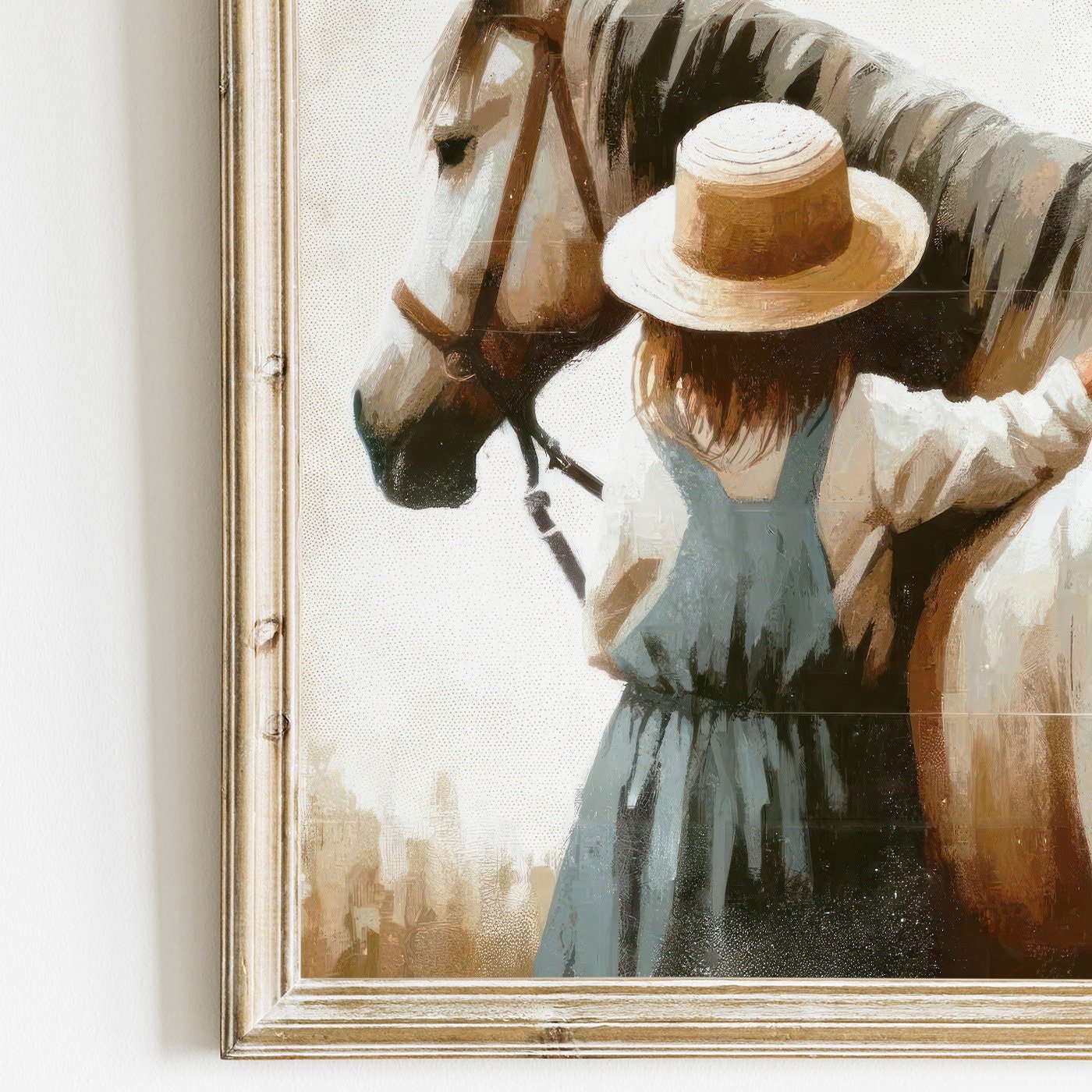 Girl & Horse Print, Equestrian Wall Art, Farmhouse Decor for Kids - WildfieldPrints