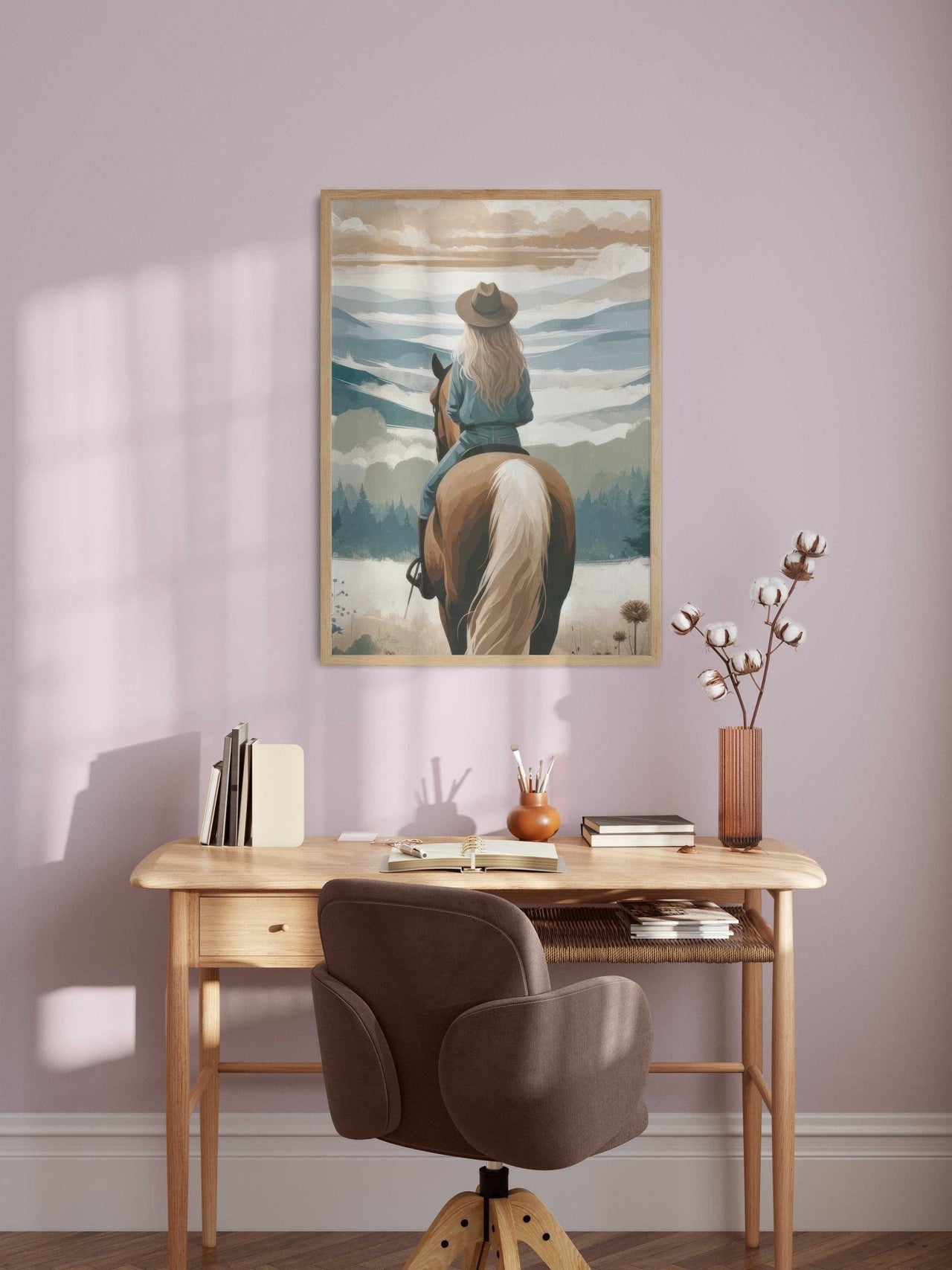 Young Girl Horse Print – Equestrian Nursery Wall Decor