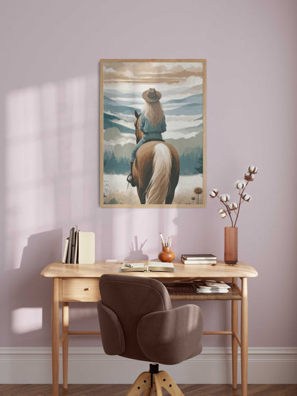 Girl & Horse Prints, Equestrian Decor for Girls Room, Nursery Art - WildfieldPrints