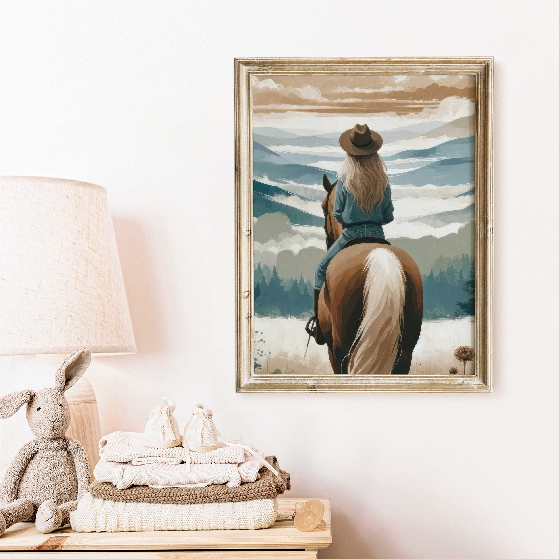 Girl & Horse Prints, Equestrian Decor for Girls Room, Nursery Art - WildfieldPrints