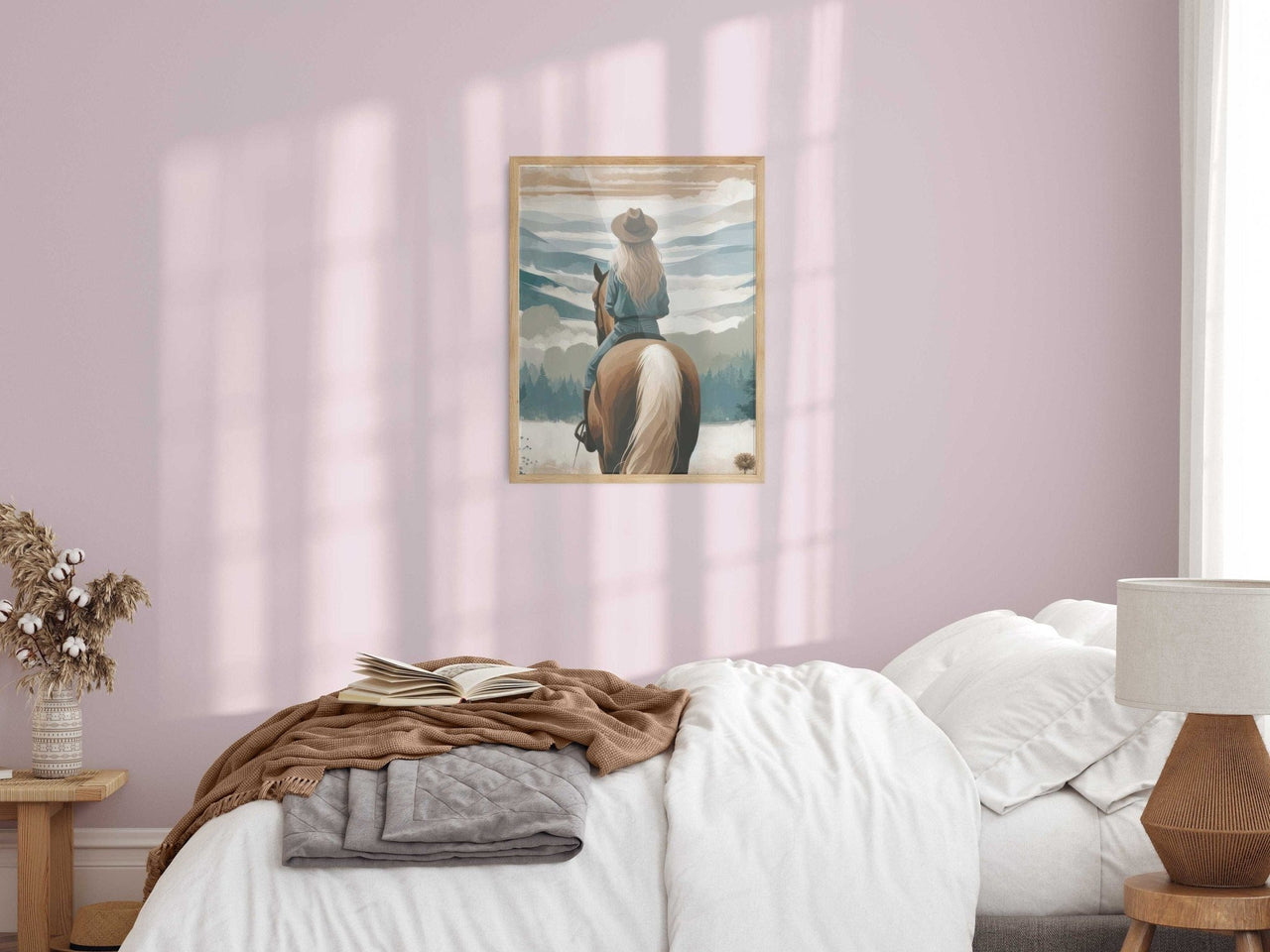 Young Girl Horse Print – Equestrian Nursery Wall Decor