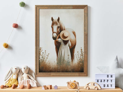 Girl & Horse Prints, Kids Wall Decor, Gifts for Young Equestrians - WildfieldPrints