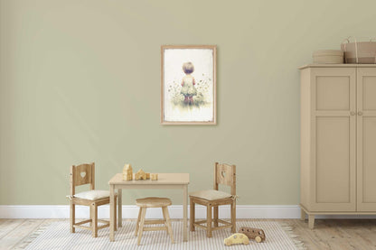 Girl in Wildflower Field Prints, Nursery Wall Decor, Toddler Room Art - WildfieldPrints