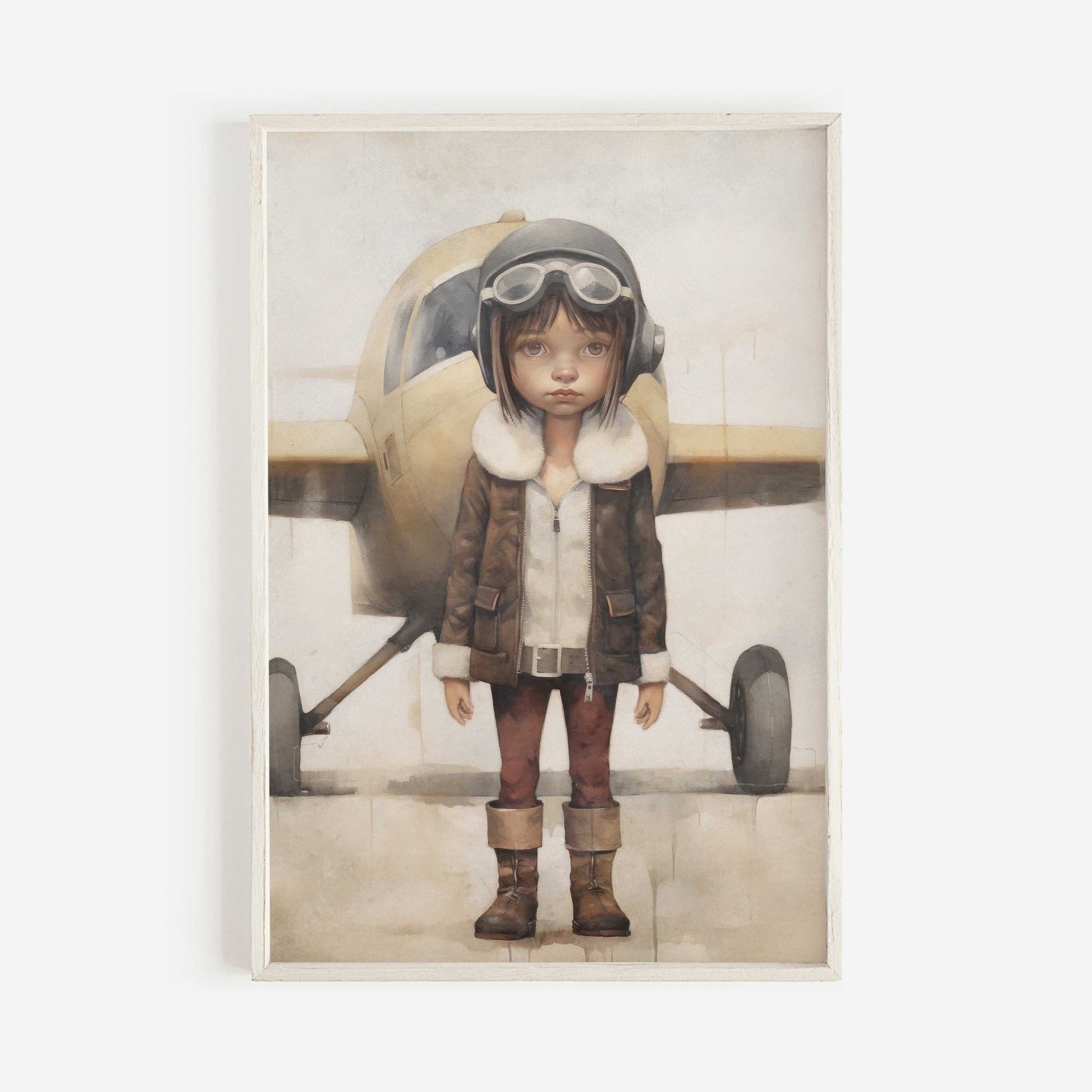 Girl Nursery Prints, Empowering Artwork, Vintage Airplane Decor - WildfieldPrints