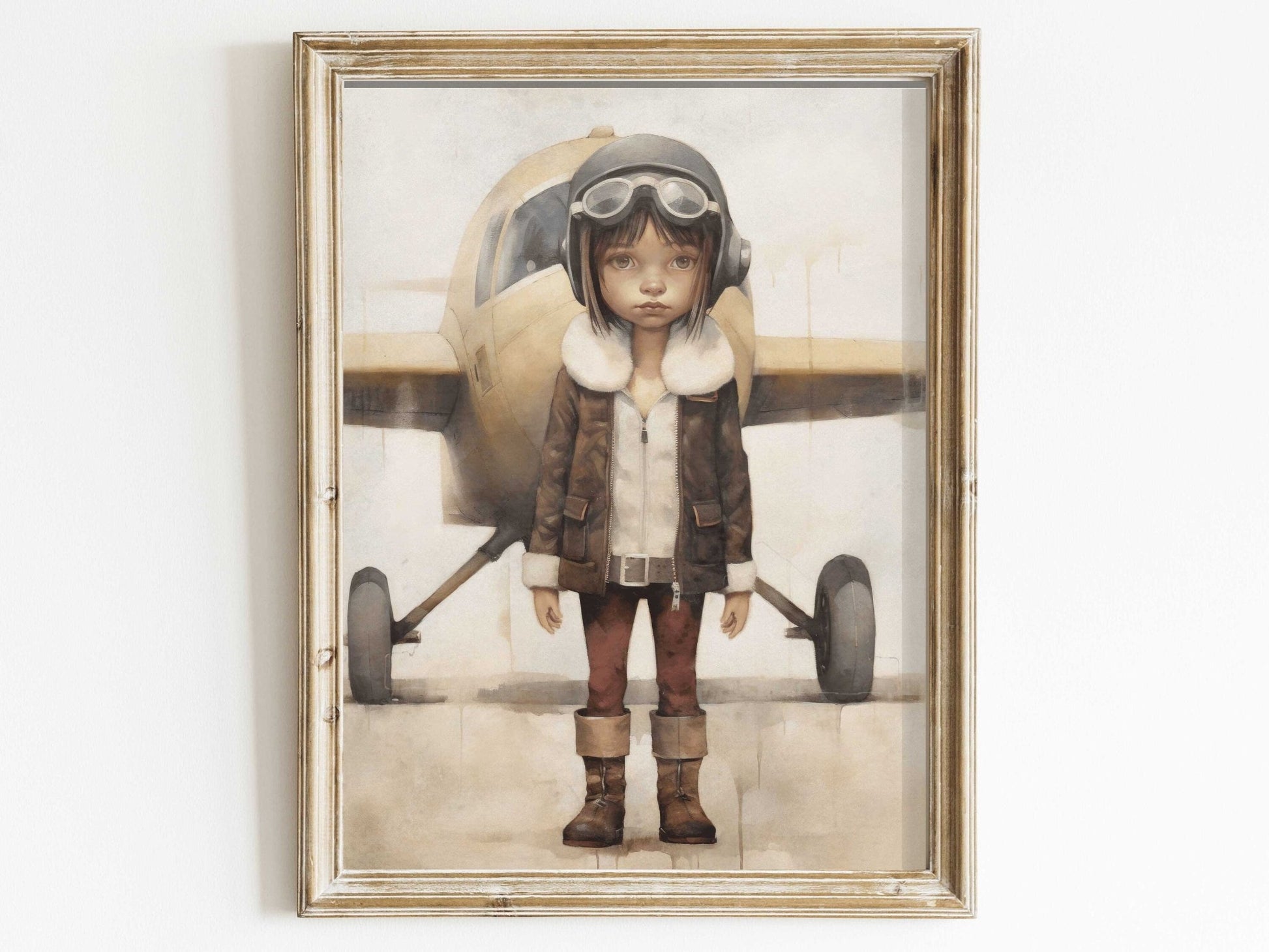 Girl Nursery Prints, Empowering Artwork, Vintage Airplane Decor - WildfieldPrints