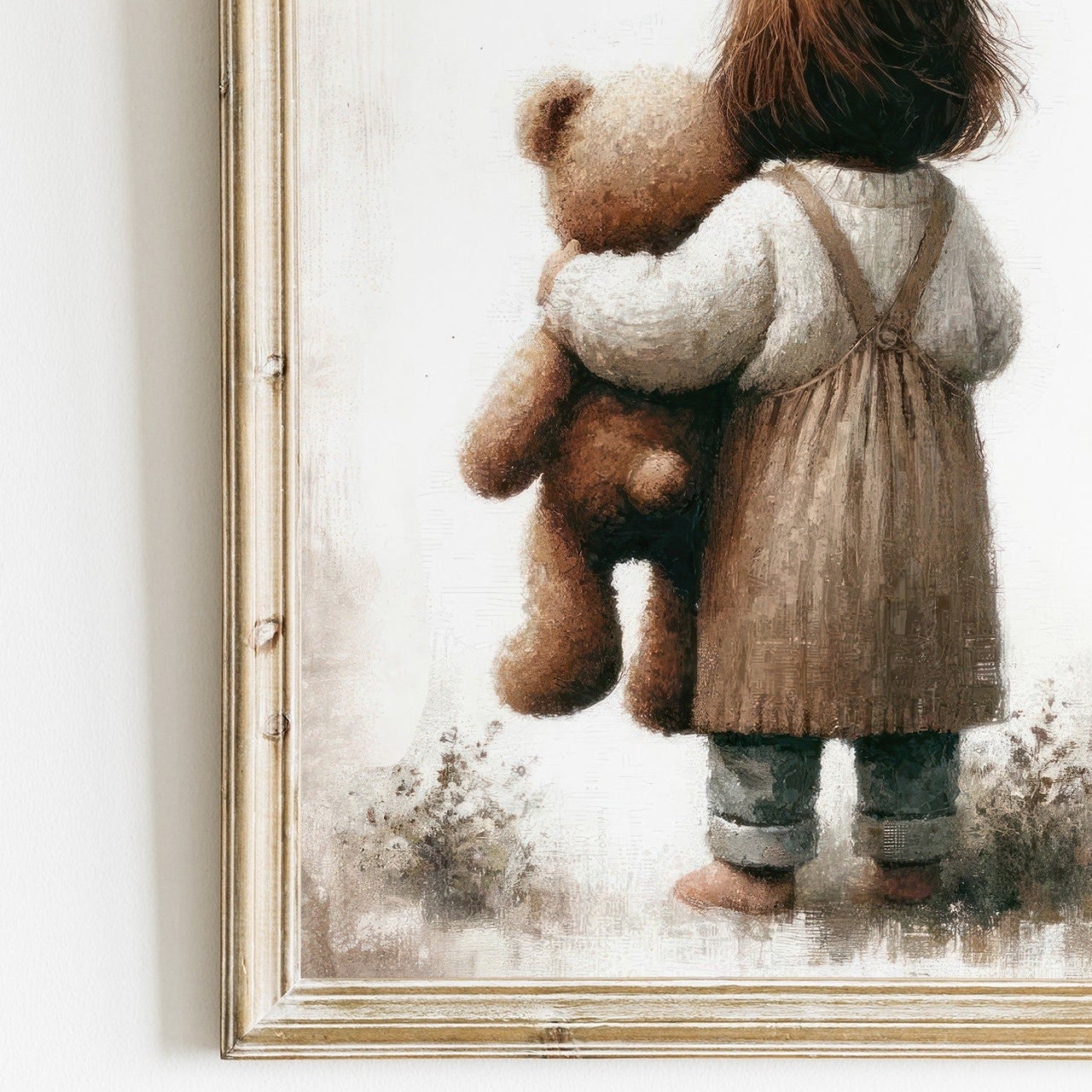 Teddy Bear Print – Vintage Nursery Wall Art for Girls