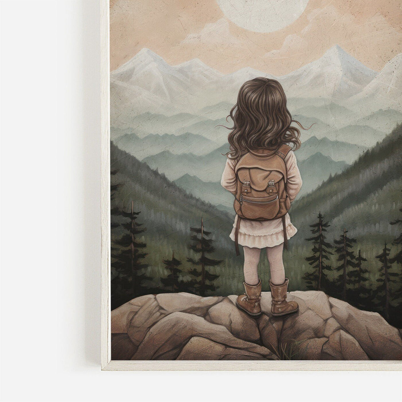 Girls Adventure Wall Art – Vintage Nursery Print for Girls Room