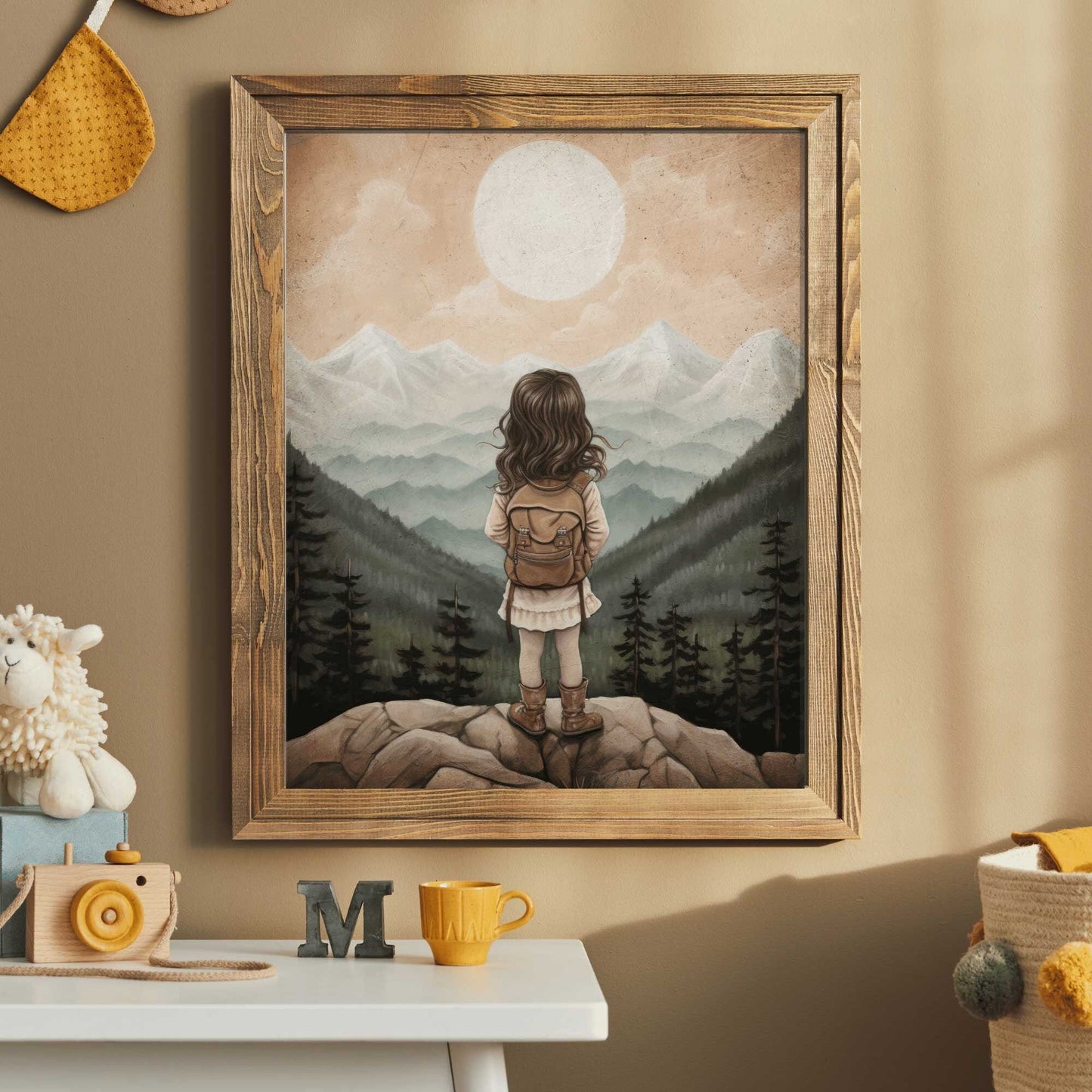Girls Adventure Nursery Decor, Vintage Wall Art, Hiking Theme - WildfieldPrints