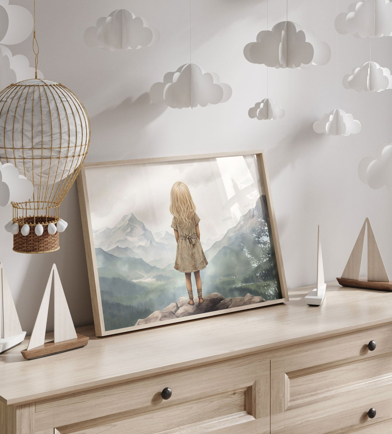 Little Adventurer Wall Art – Adventure Nursery Print for Girls Room