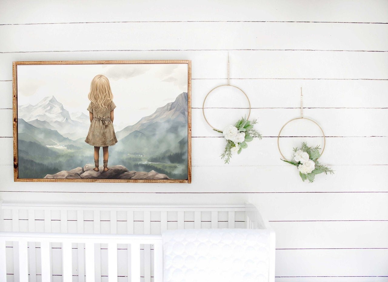 Little Adventurer Wall Art – Adventure Nursery Print for Girls Room