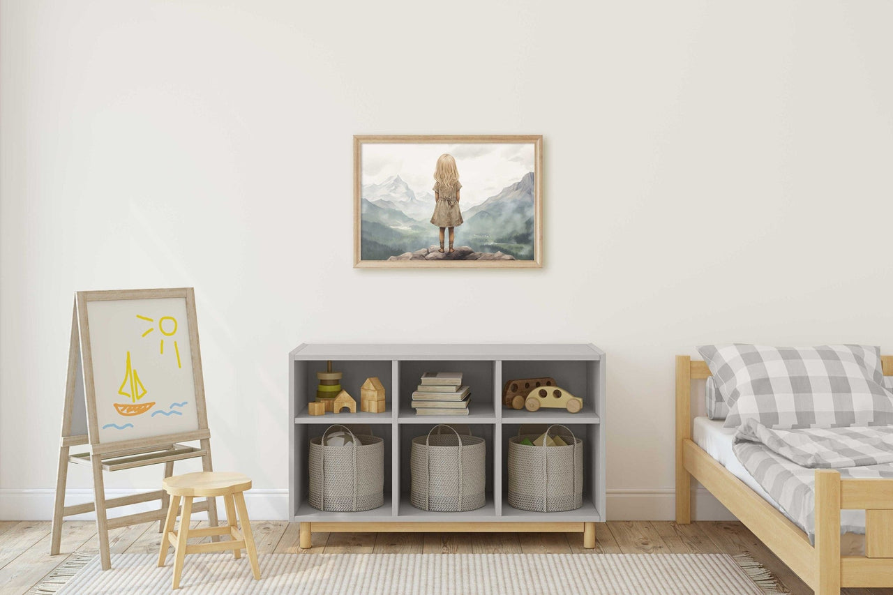 Little Adventurer Wall Art – Adventure Nursery Print for Girls Room