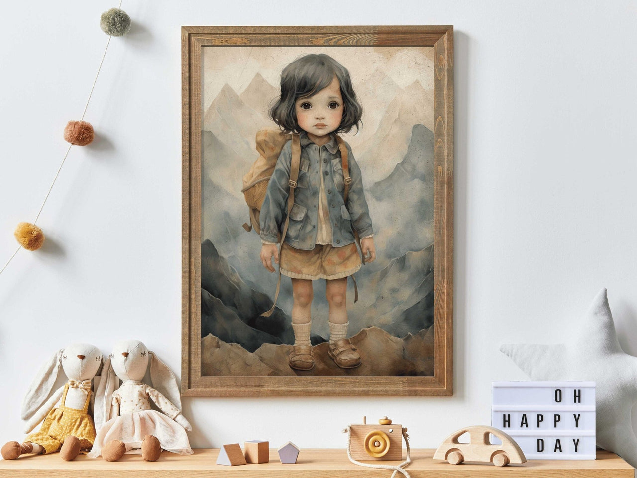 Fearless Girl Mountain Print – Adventure Nursery Wall Decor