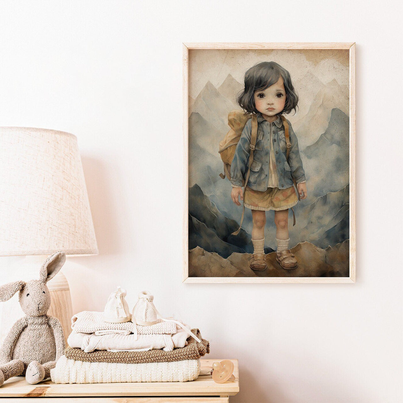 Fearless Girl Mountain Print – Adventure Nursery Wall Decor