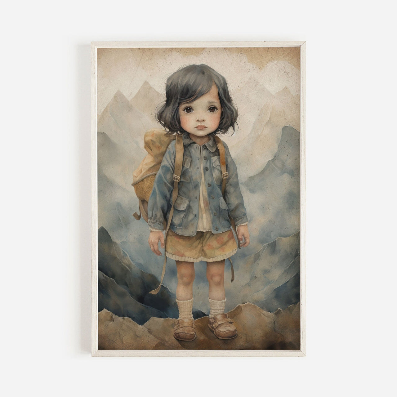 Fearless Girl Mountain Print – Adventure Nursery Wall Decor