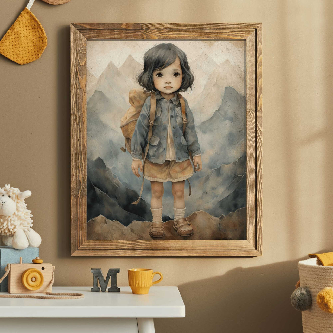 Fearless Girl Mountain Print – Adventure Nursery Wall Decor
