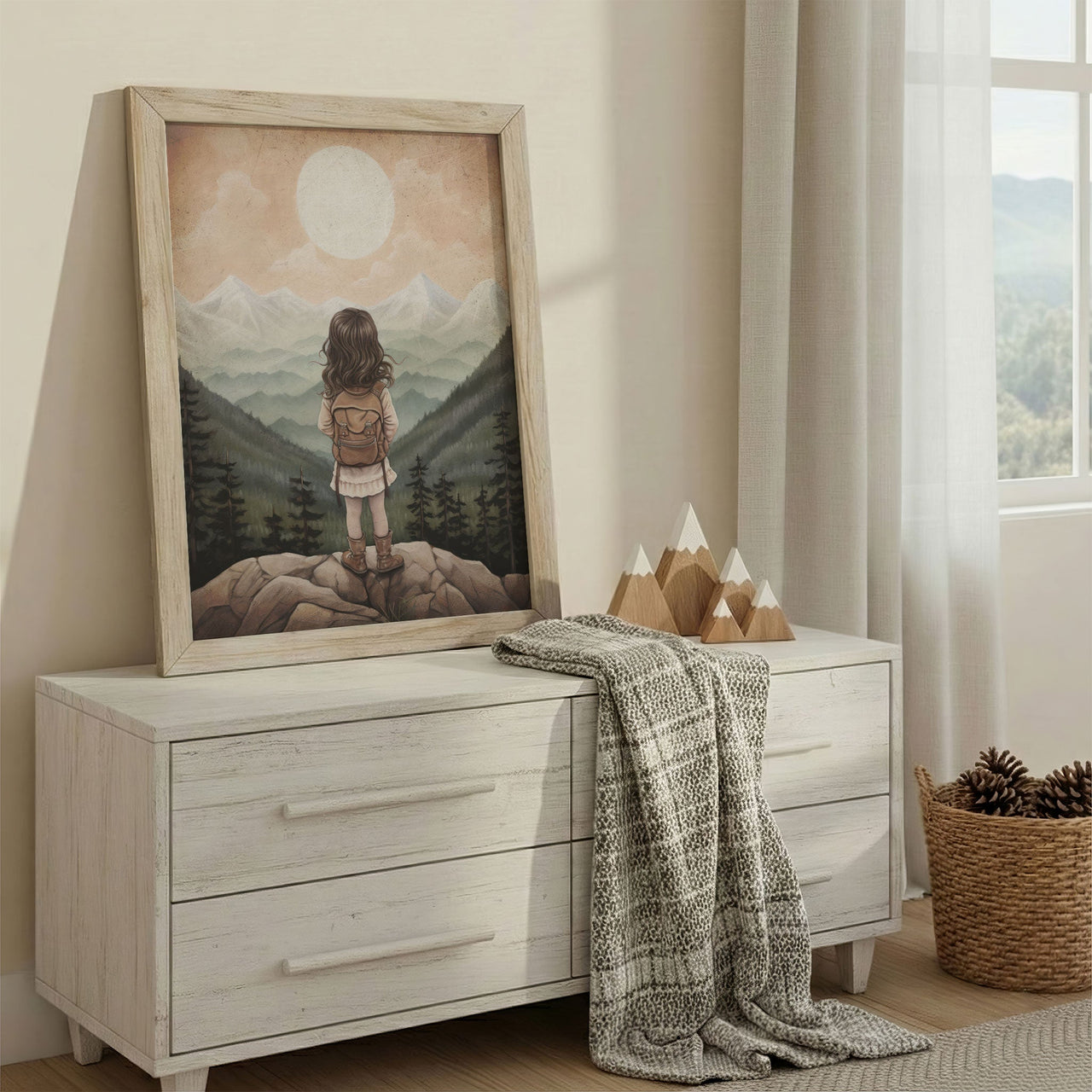 Girls Adventure Wall Art – Vintage Nursery Print for Girls Room