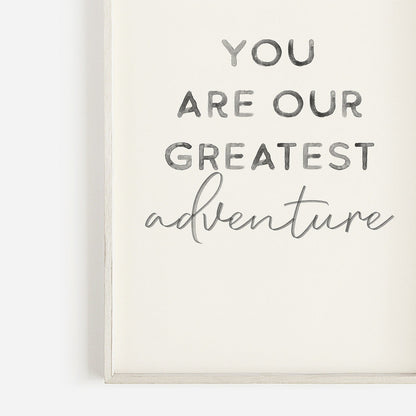Girls Nursery Love Quote Wall Art, You Are Our Greatest Adventure, Vintage Style Decor - WildfieldPrints