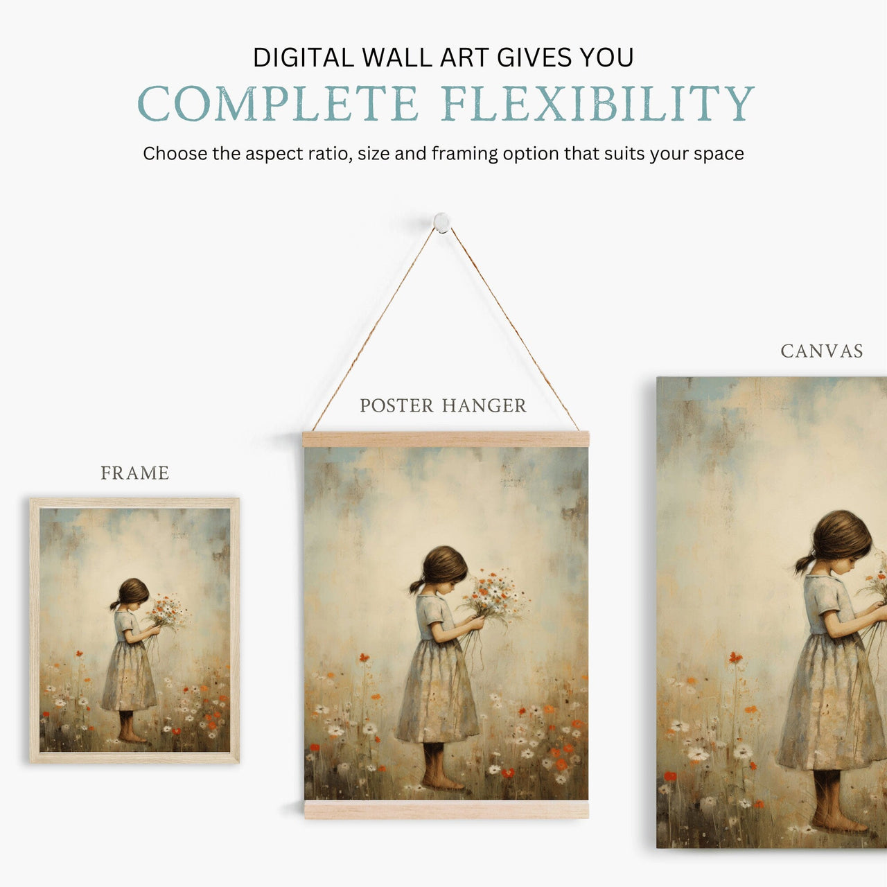 Wildflower Meadow Wall Art – Floral Nursery Print