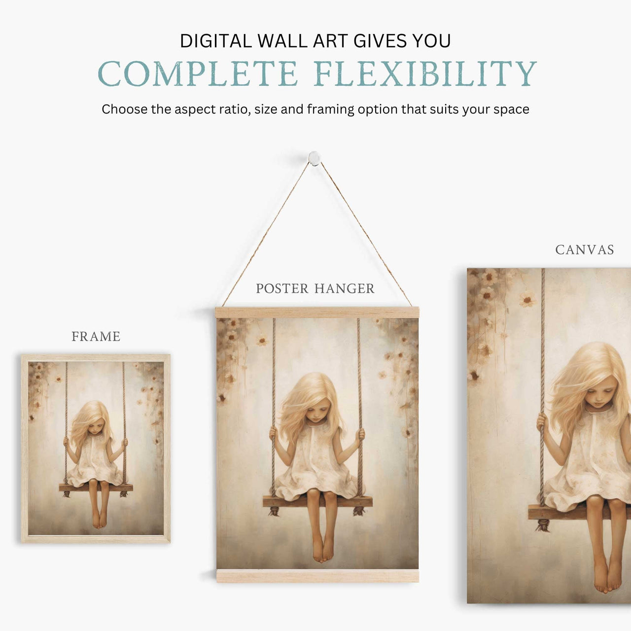 Floral Wall Art – Vintage Girls Room Print
