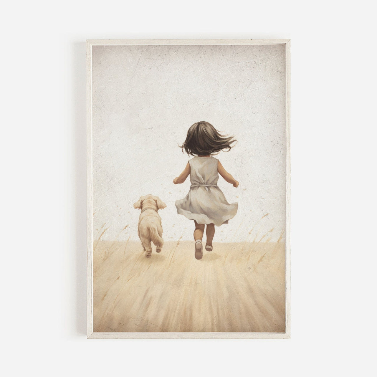 Girl and Dog Print – Animal Girls Room Wall Art