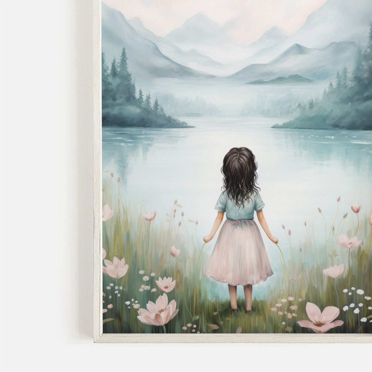 Vintage Girl Wall Art – Floral Nursery Print • Set of 3