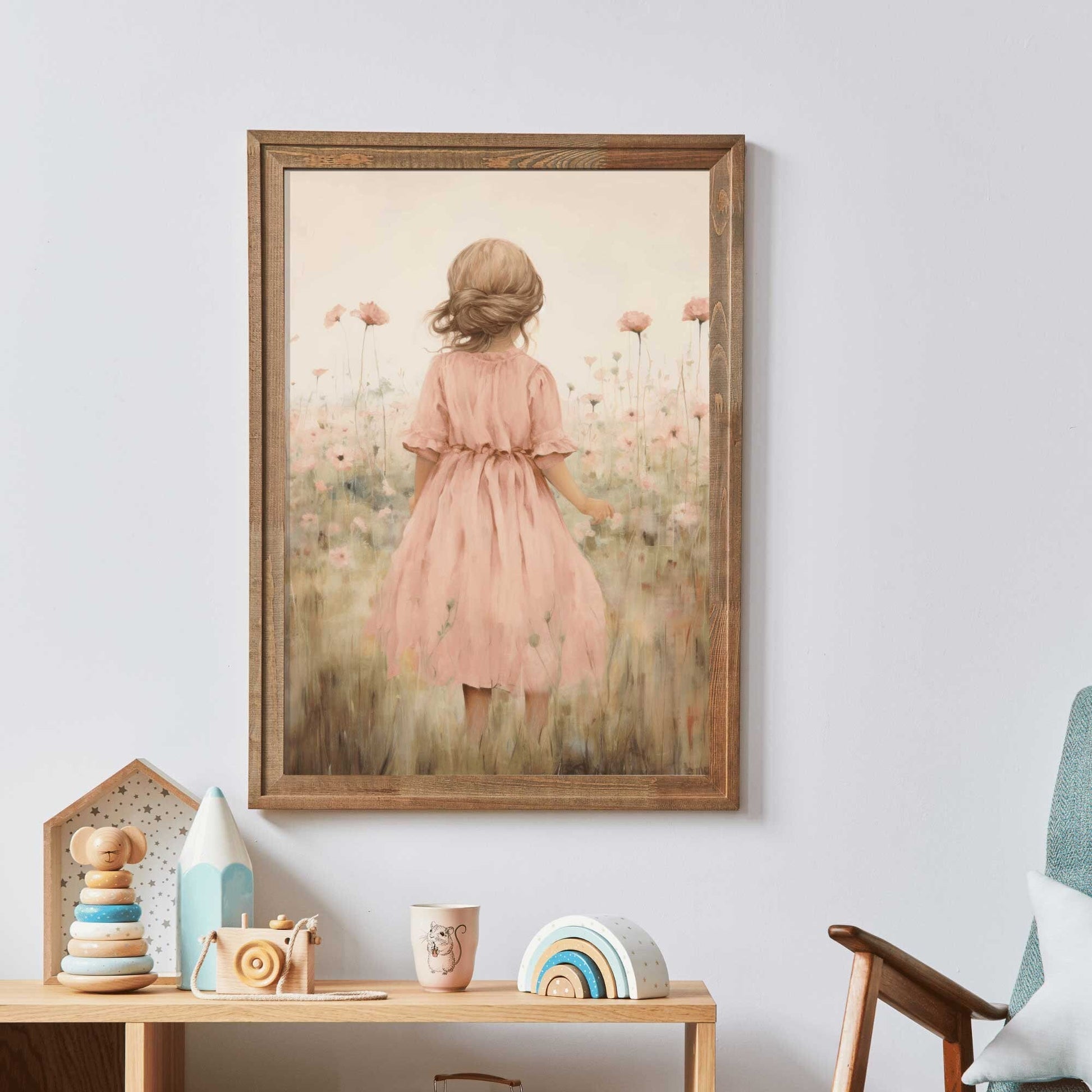 Girly Wall Art, Wildflower Nursery Decor, Cute Girl's Room Design - WildfieldPrints
