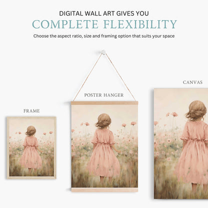 Girly Wall Art, Wildflower Nursery Decor, Cute Girl's Room Design - WildfieldPrints