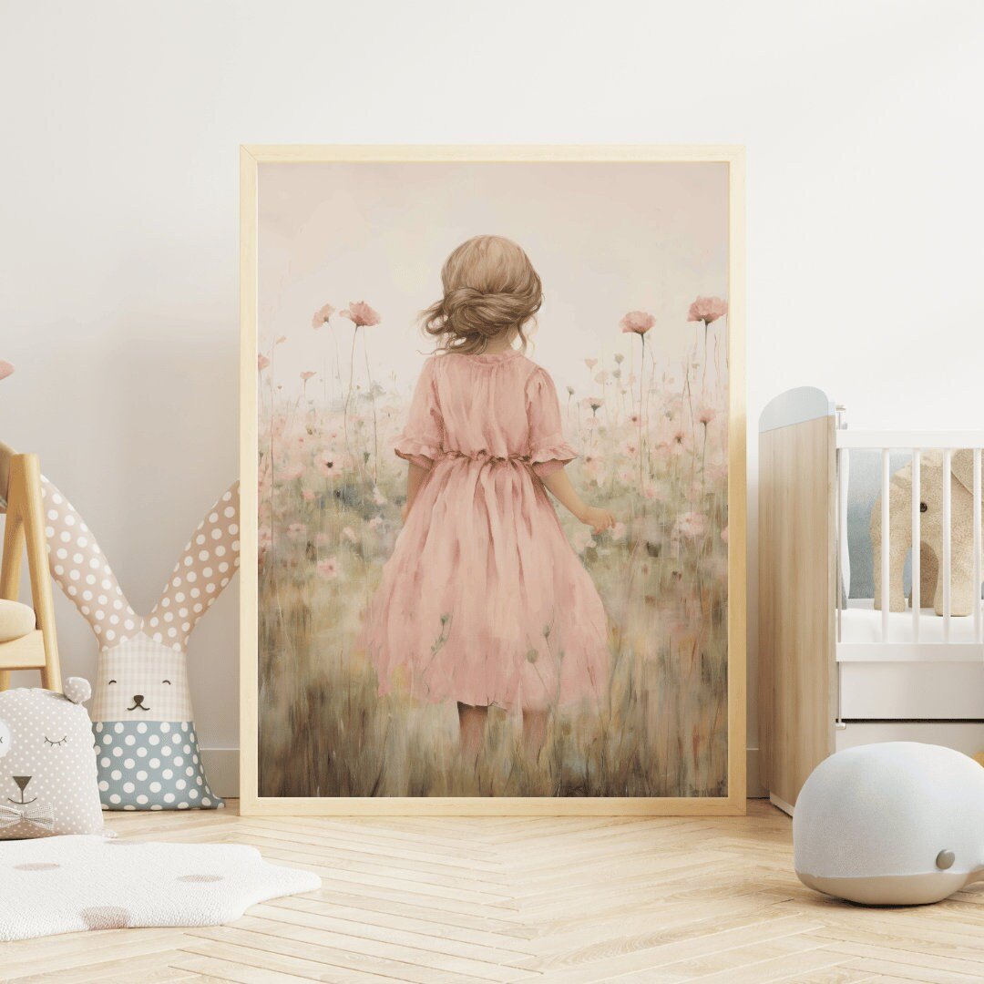 Girly Wall Art, Wildflower Nursery Decor, Cute Girl's Room Design - WildfieldPrints