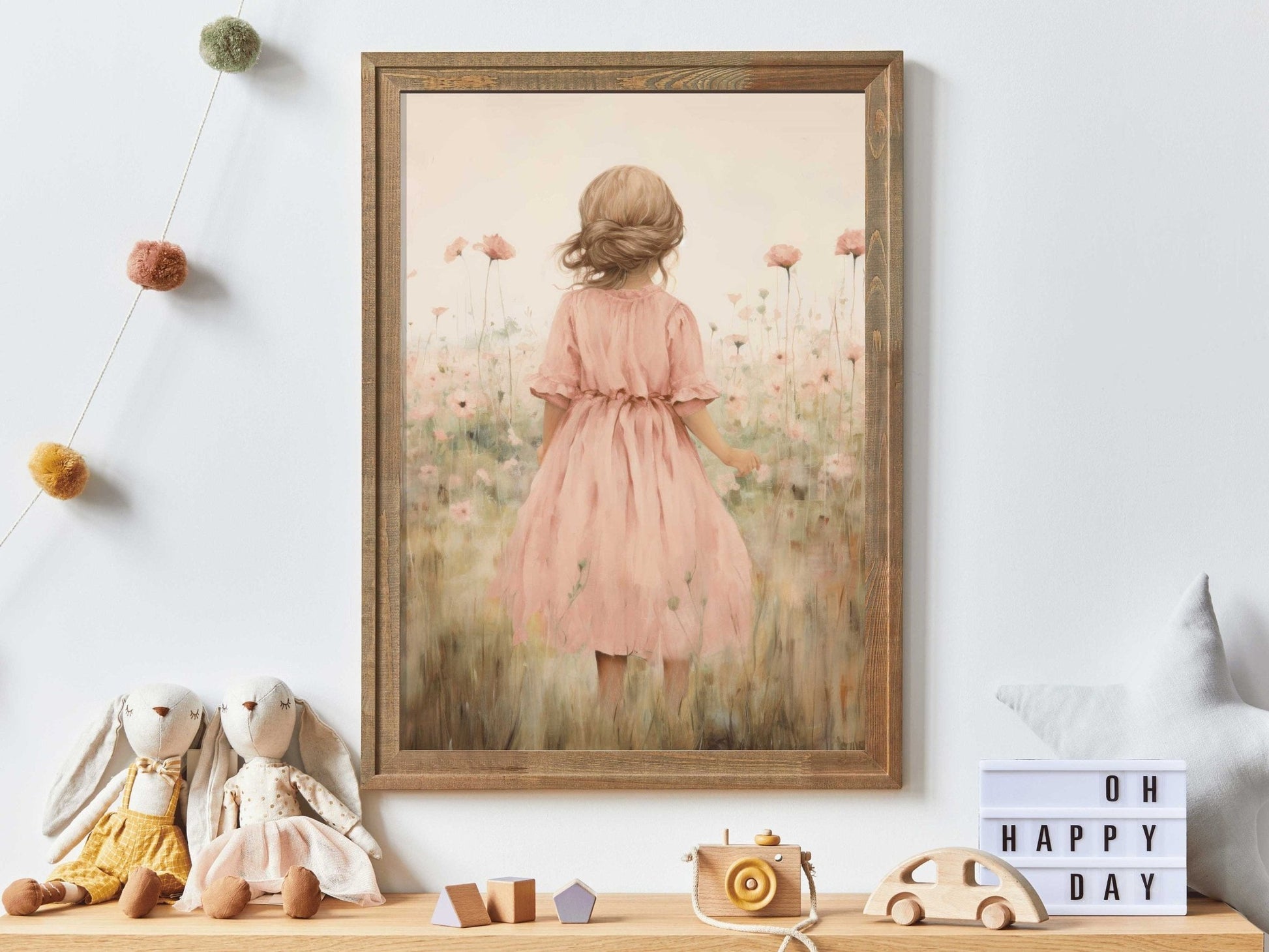 Girly Wall Art, Wildflower Nursery Decor, Cute Girl's Room Design - WildfieldPrints