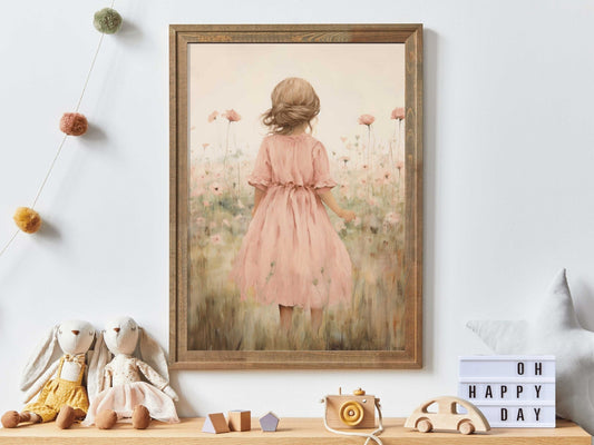 Girly Wall Art, Wildflower Nursery Decor, Cute Girl's Room Design - WildfieldPrints