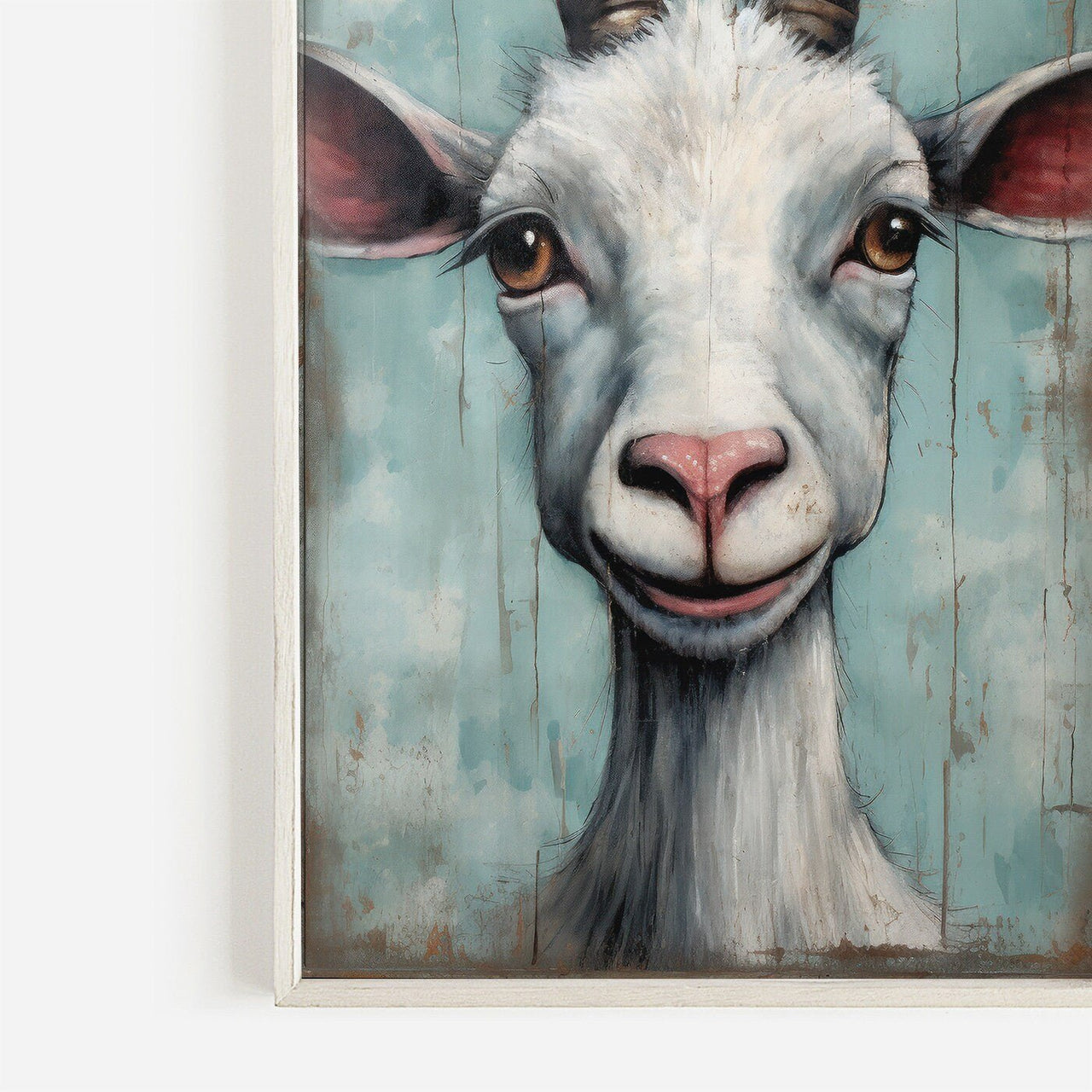 Goat Wall Decor – Farm Animal Print for Living Room