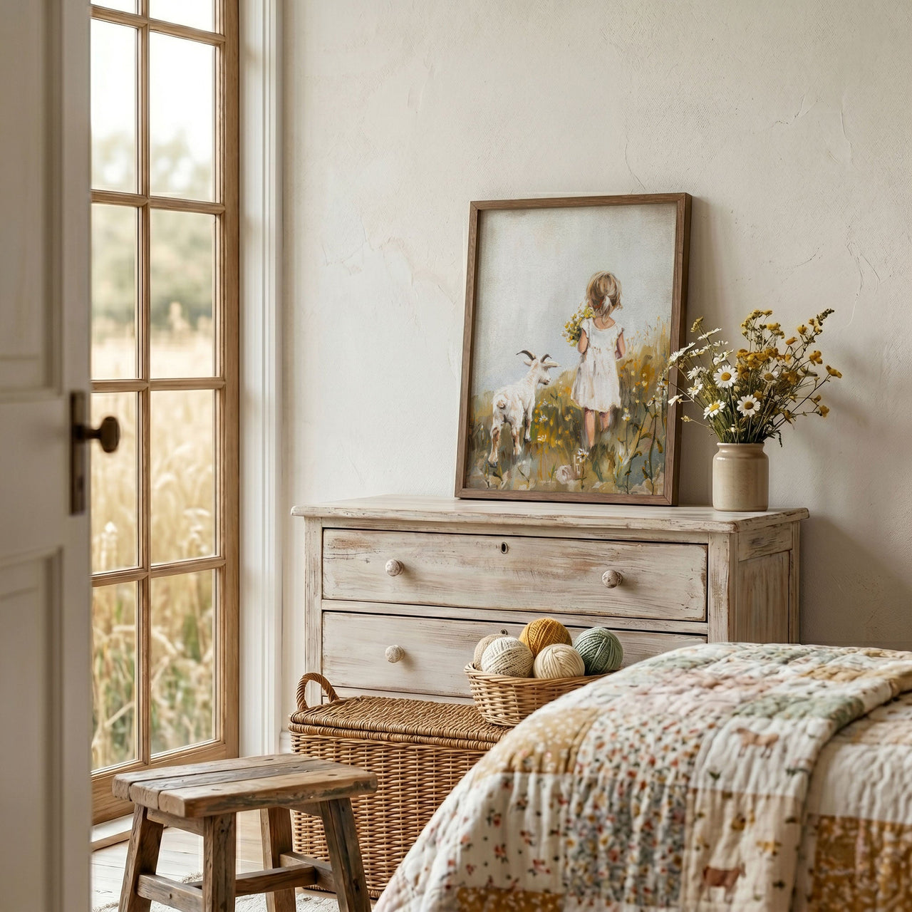Goat Wall Art – Farm Girls Room Print
