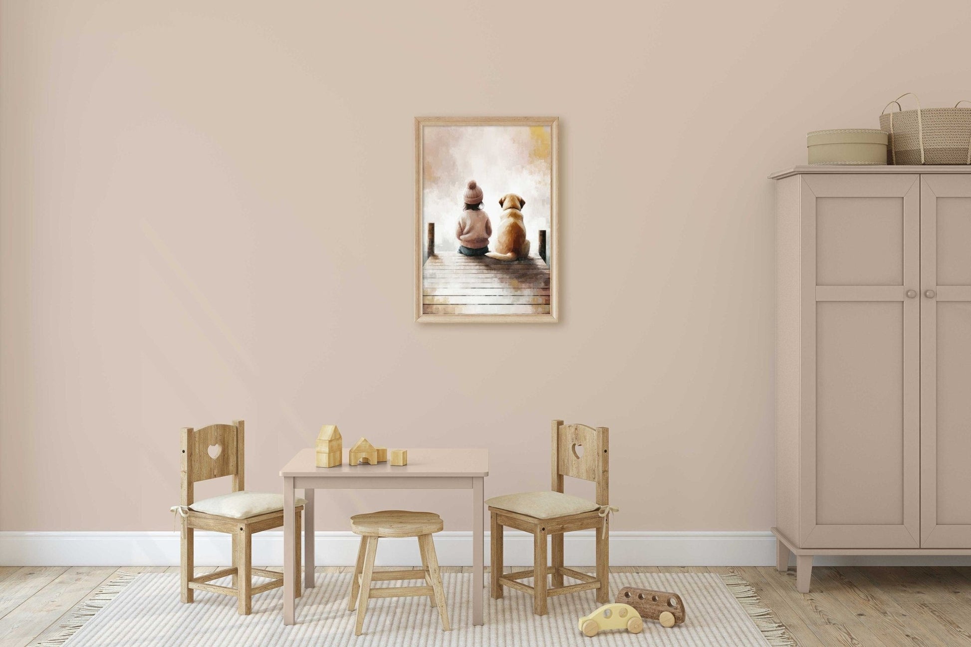 Golden Retriever Art Print, Dog Nursery Decor, Girl Room Wall Art - WildfieldPrints