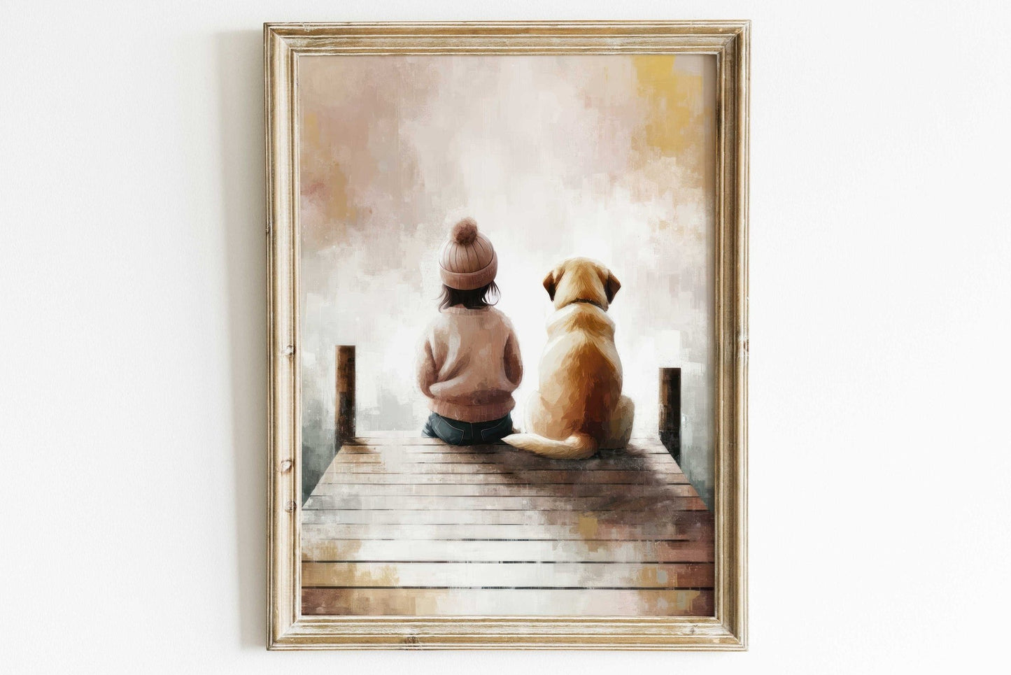 Golden Retriever Art Print, Dog Nursery Decor, Girl Room Wall Art - WildfieldPrints