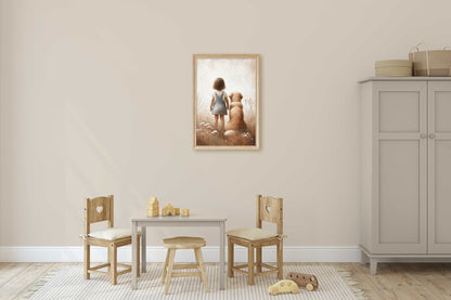 Golden Retriever Nursery Art, Dog Wall Decor, Girls Room Decor - WildfieldPrints