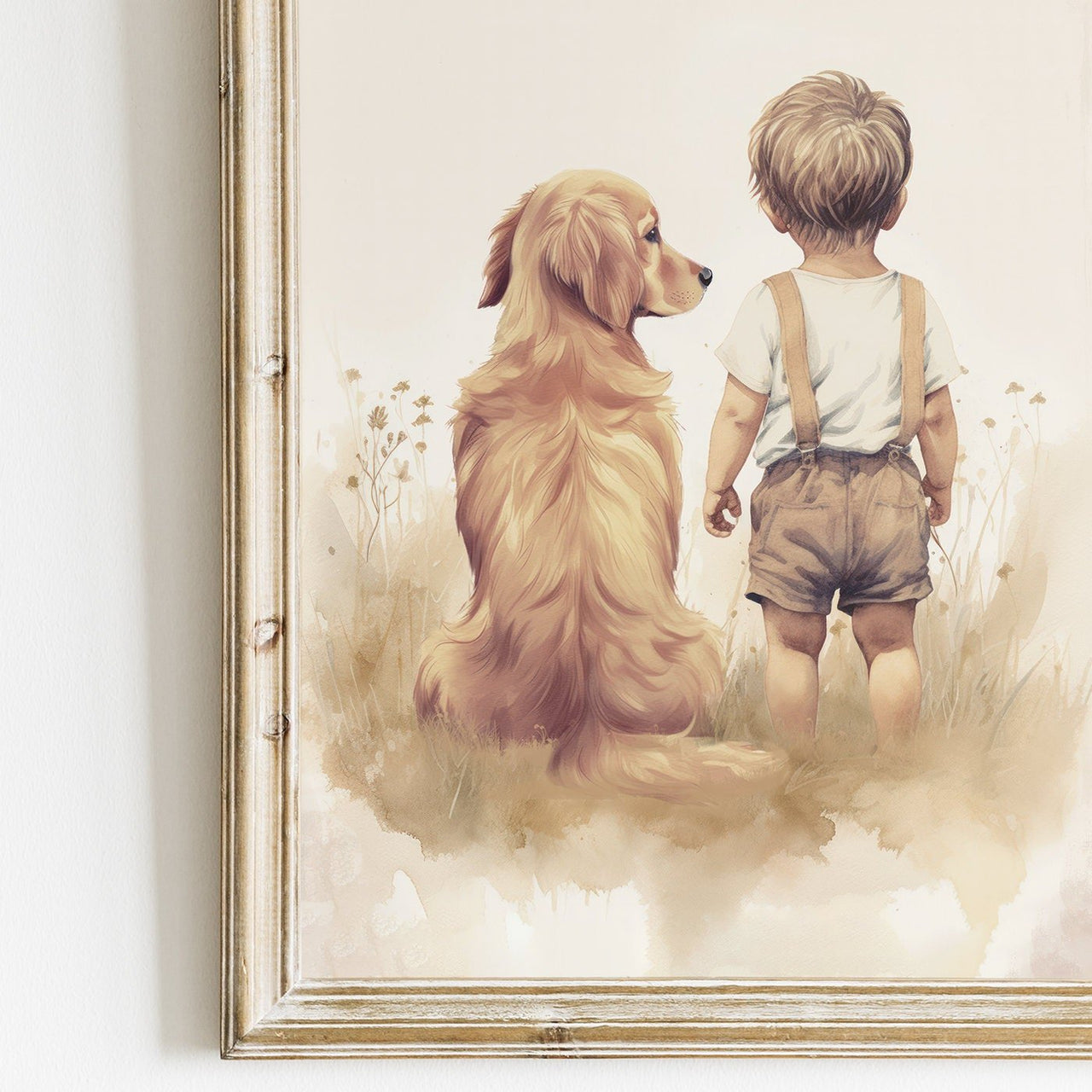 Golden Retriever Wall Art – Dog Boys Room Print