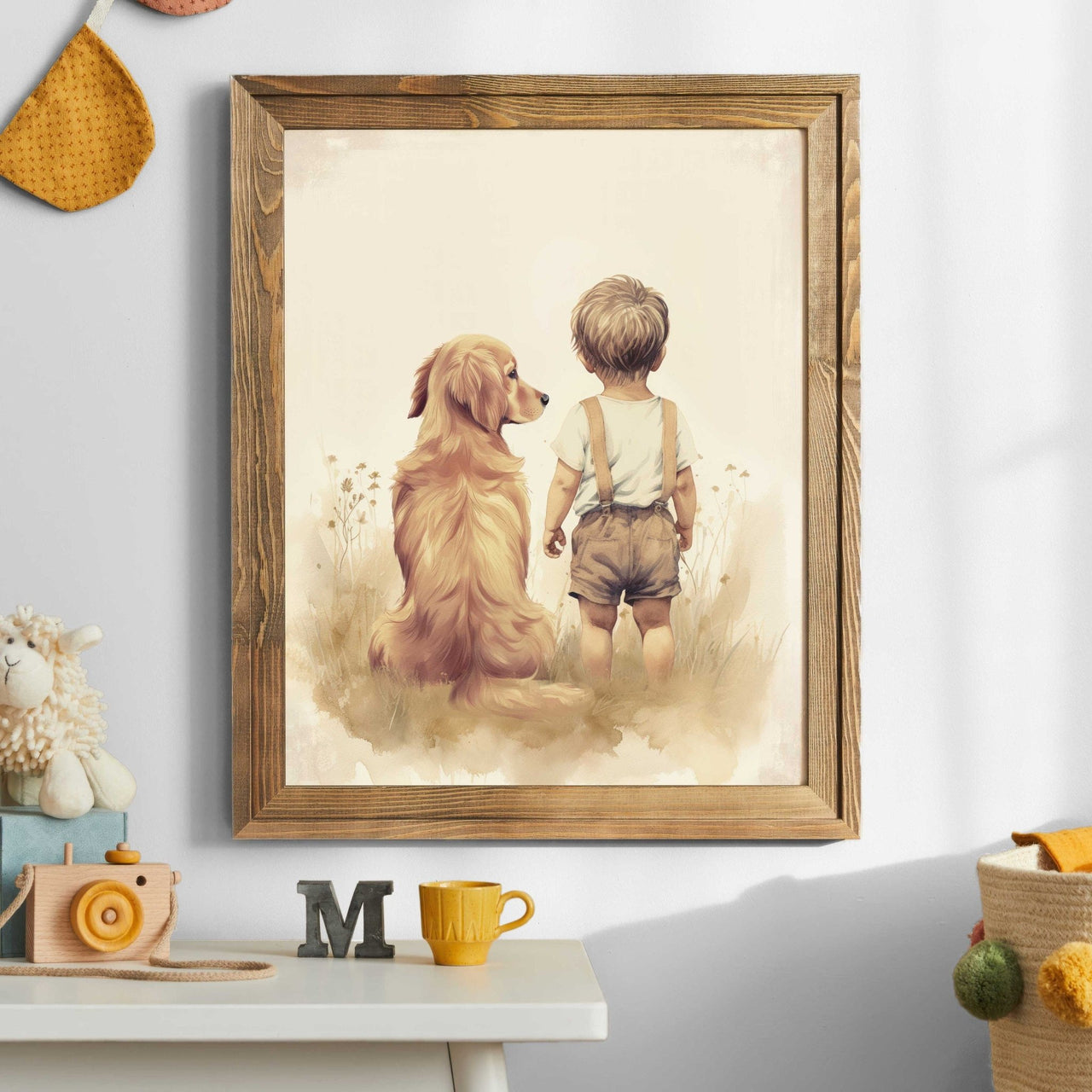 Golden Retriever Wall Art – Dog Boys Room Print
