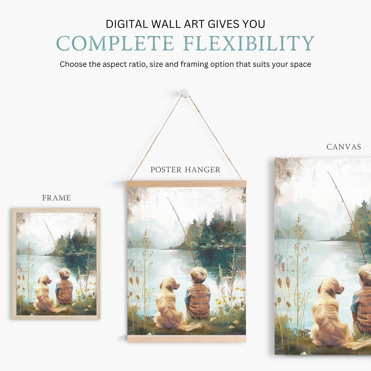 Golden Retriever Wall Art – Animal Boys Room Print