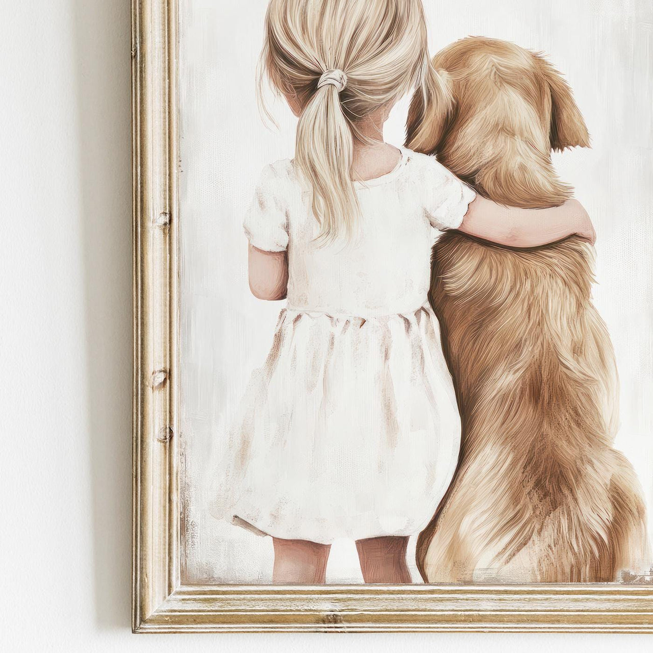 Golden Retriever Wall Art – Dog Nursery Print for Girls Room