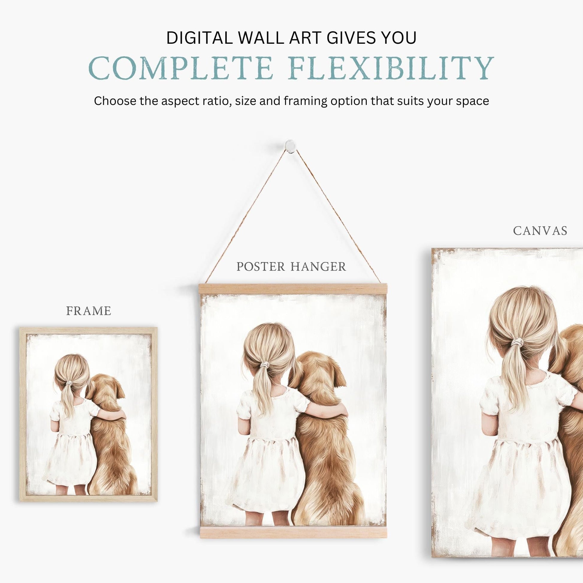 Golden Retriever Nursery Decor, Dog Art for Girls Room, Gift Idea - WildfieldPrints