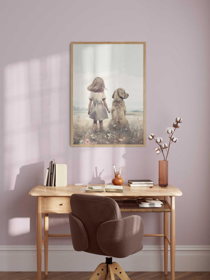 Golden Retriever Nursery Decor, Dog Art for Girls' Rooms - WildfieldPrints