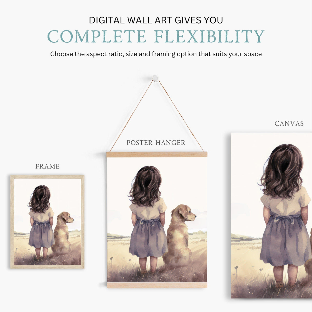 Golden Retriever Wall Art – Dog Nursery Print for Kids Room • Set of 3