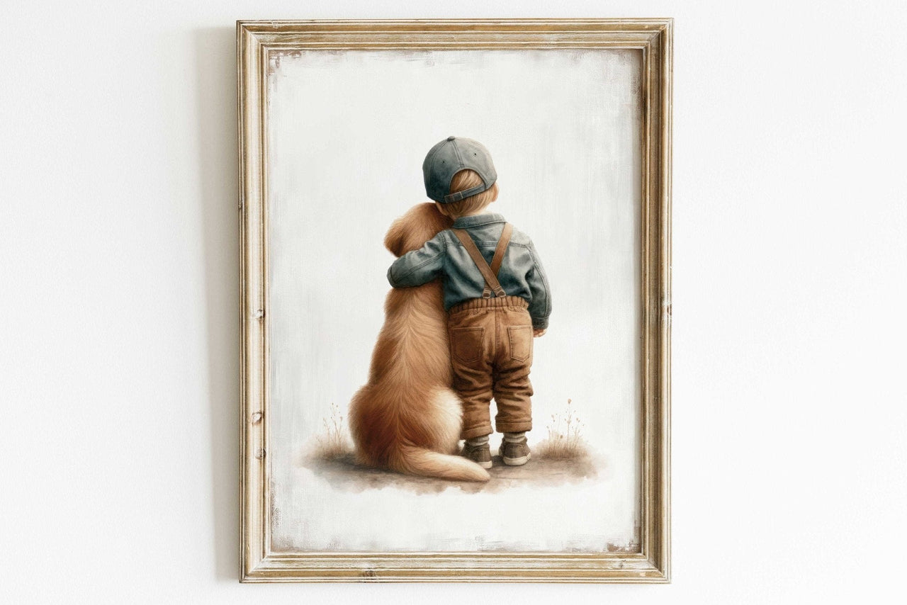 Golden Retriever Wall Art – Dog Nursery Print for Toddlers