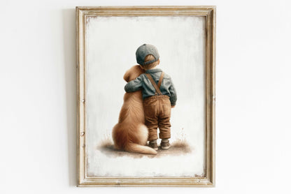 Golden Retriever Nursery Decor, Dog Wall Art, Toddler Room Design - WildfieldPrints