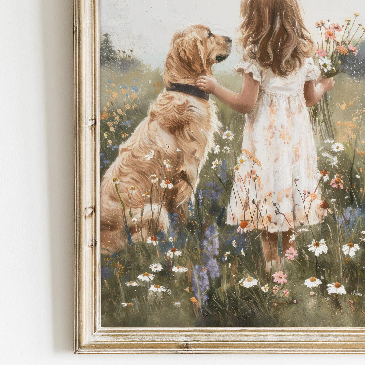 Golden Retriever Wall Art – Dog Print for Kids Room