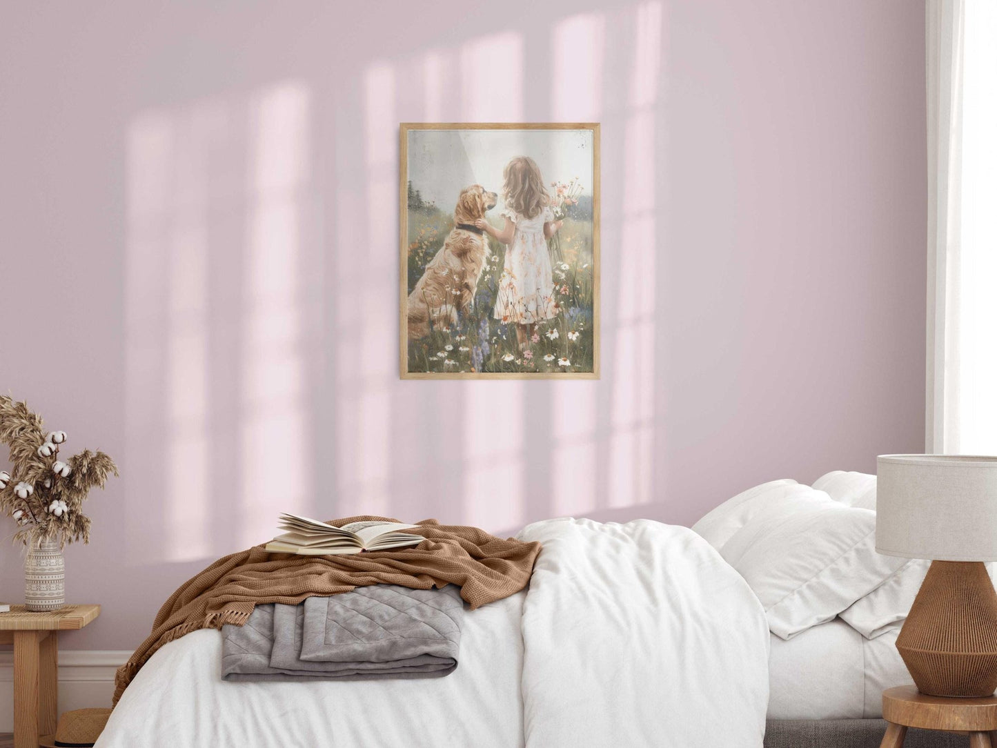 Golden Retriever Nursery Decor, Vintage Dog Art for Kids - WildfieldPrints