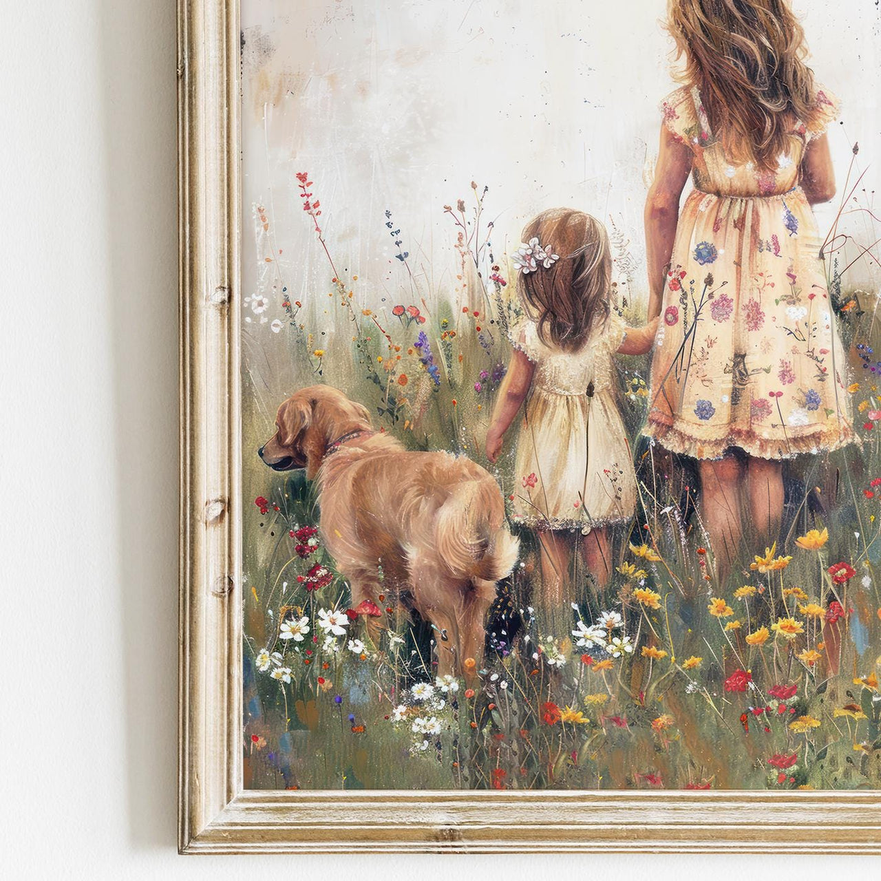 Golden Retriever Wall Art – Dog Nursery Print for Girls