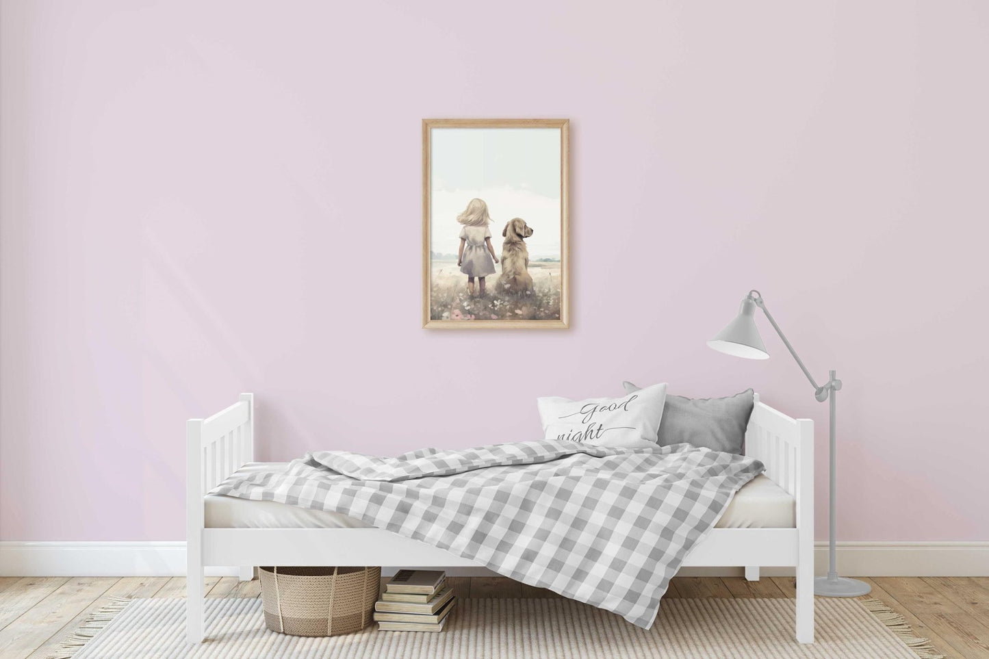 Golden Retriever Nursery Print, Dog Art for Girls Room Decor - WildfieldPrints