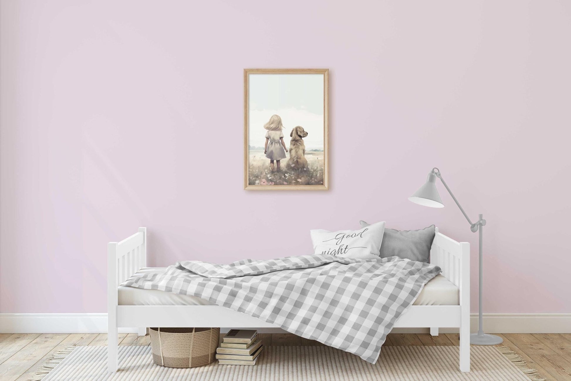 Golden Retriever Nursery Print, Dog Art for Girls Room Decor - WildfieldPrints